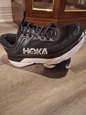 HOKA Bondi 7 Black White Women's Size 11 Wide (Men's 9.5 Regular)